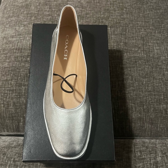 NWT COACH Chrome ballerina flats ! Size US 11
EMILIA METALLIC LEATHER - Picture 3 of 6
